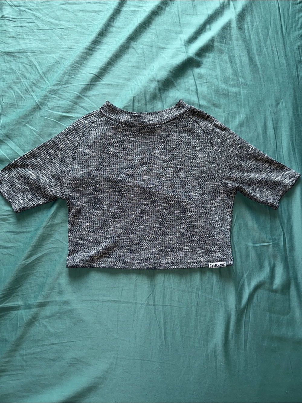 Gymshark Gray Marled Cropped Knit Top